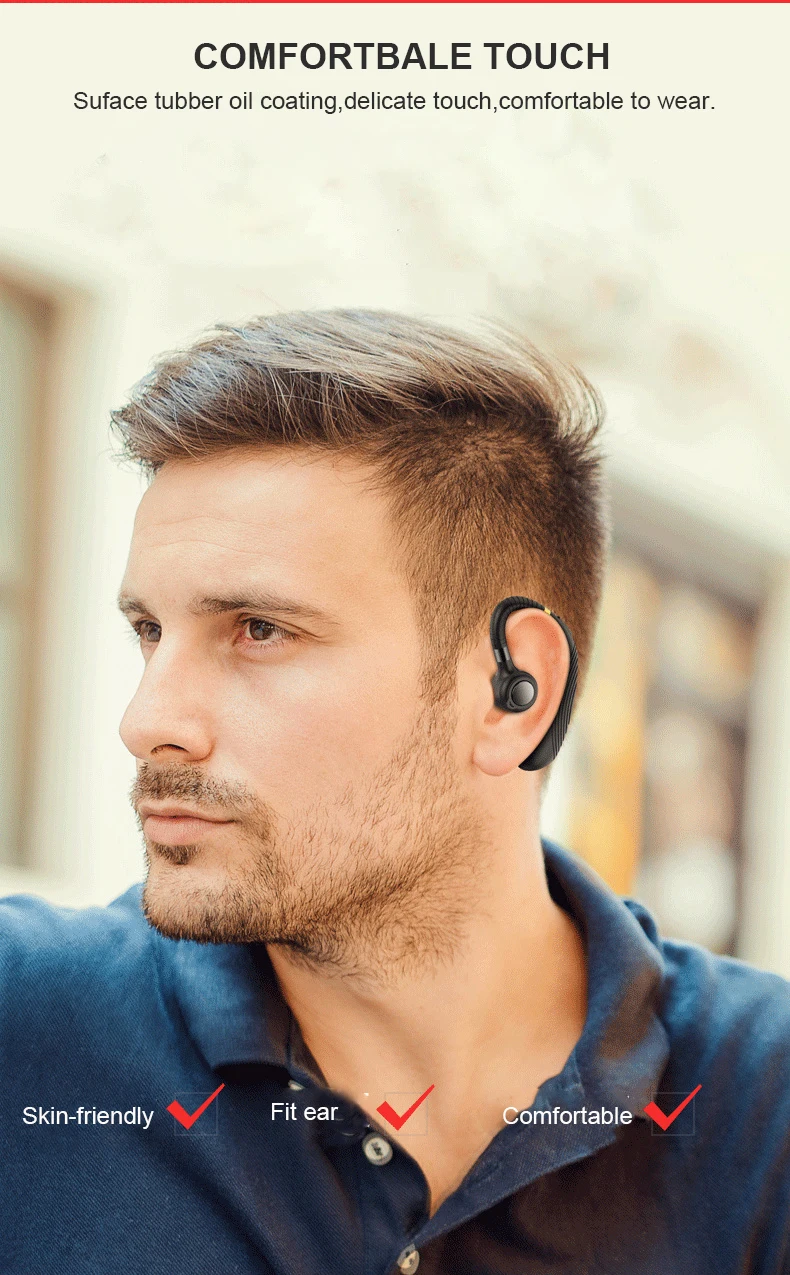 Беспроводные наушники-вкладыши с ушным крючком Bluetooth-гарнитура наушники 300 мАч