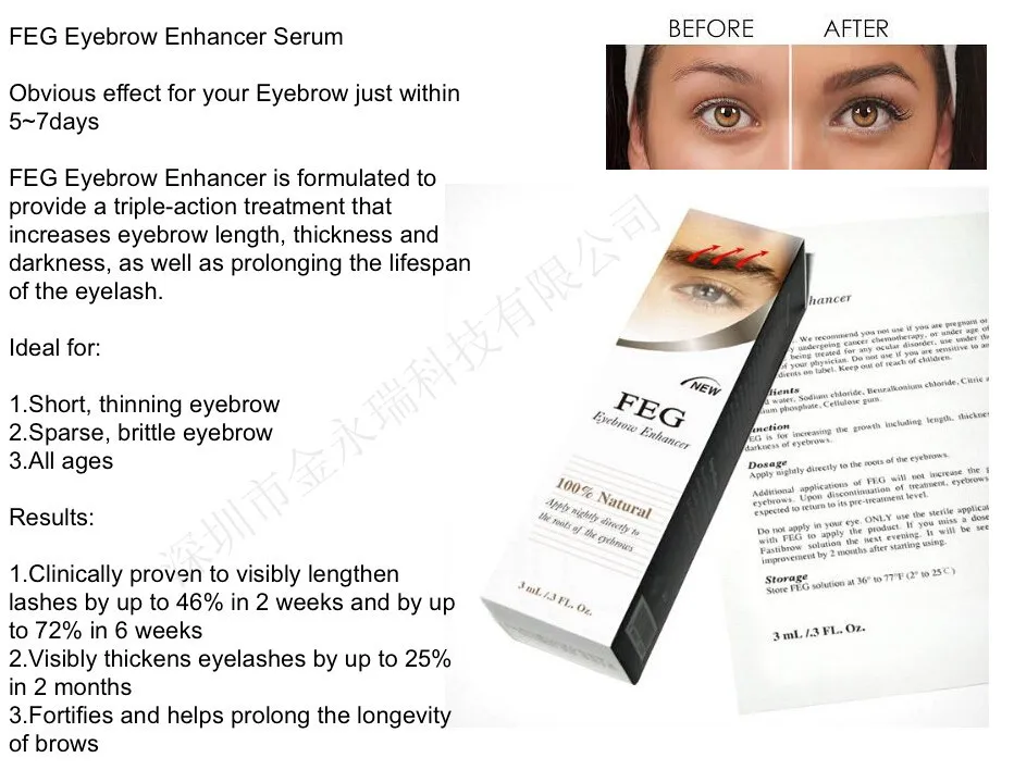 Комплект из 2 частей ФЭУ ресниц Enhancer расти брови повышение жидкости для бровей