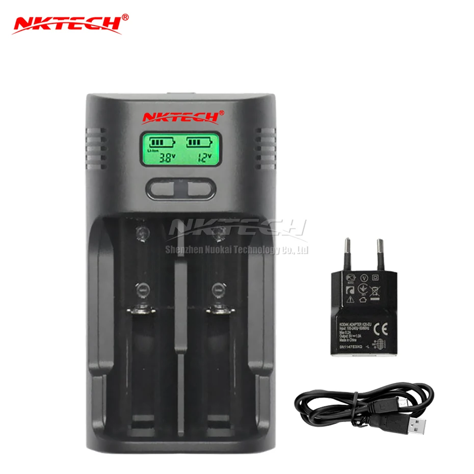 Интеллектуальное зарядное устройство NKTECH T2 с ЖК дисплеем 4 2/3 6/1 в для TrustFire 26650 18650