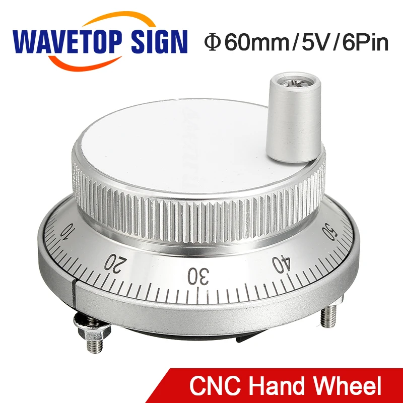 CNC Pulser Handwheel 5V 6Pin Pulse 100 Manual Pulse Generator Hand Wheel CNC Machine 60mm Rotary Encoder new original heidenhain elevator rotary sincos encoder 5v ecn1313 2048 id768295 54