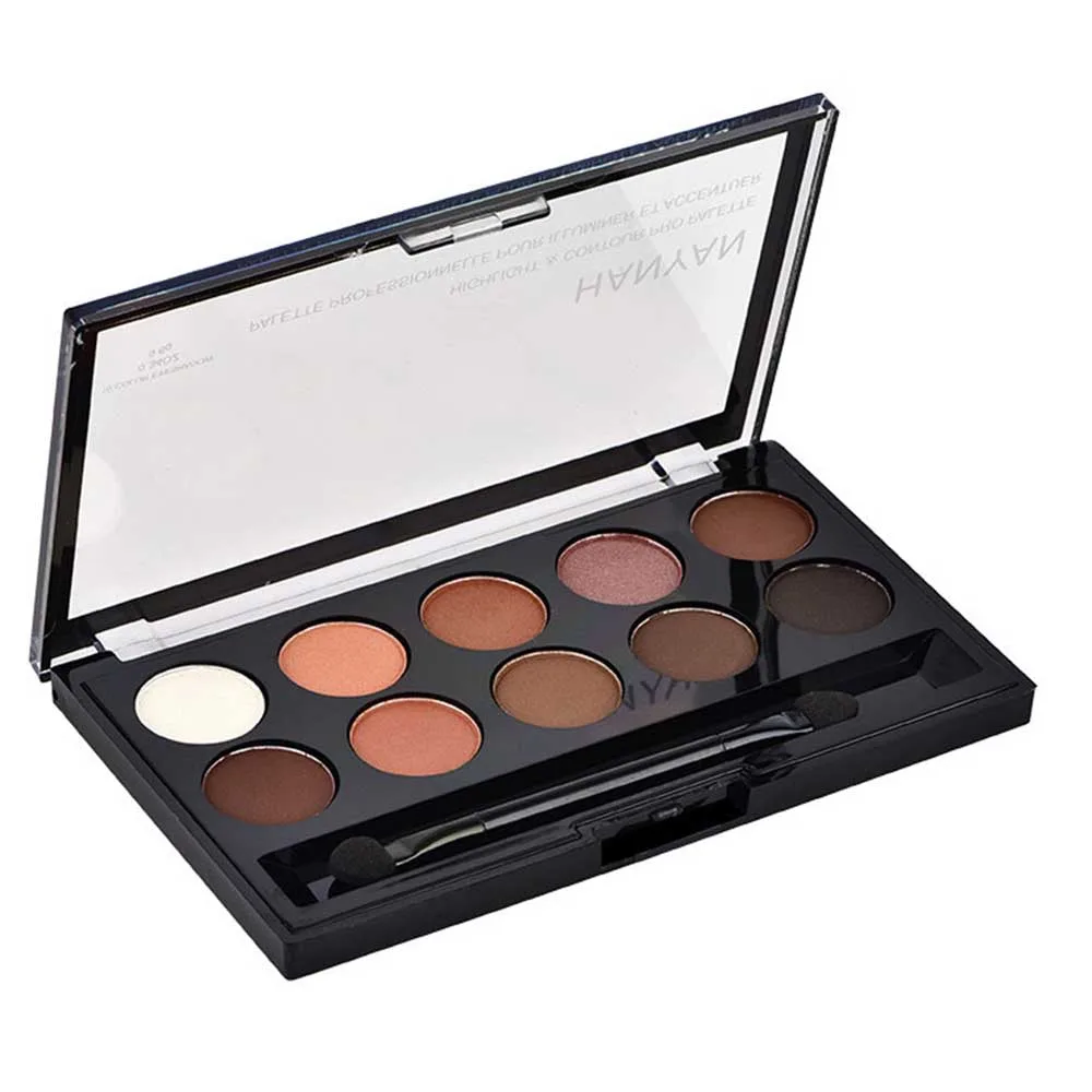 Макияж матовая Палетка теней 10 цветов ню тени для век с блестками матовые