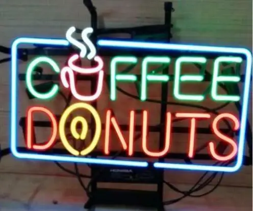 

Custom COFFEE DONUTS Glass Neon Light Sign Beer Bar