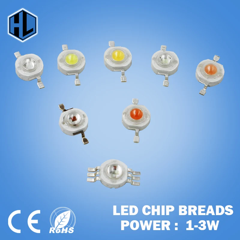 10 шт. высокая мощность светодиодный светильник лампа 1 Вт 3 Красный Розовый