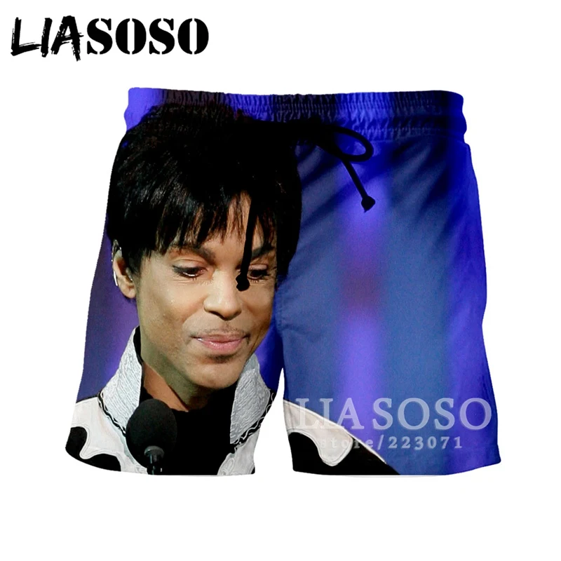 LIASOSO летние новые модные мужские и женские шорты с 3D принтом для певицы принца