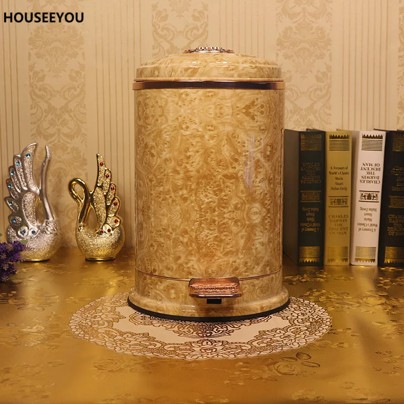 Креативный мраморный цветочный мусорный бак из нержавеющей стали без Touchless