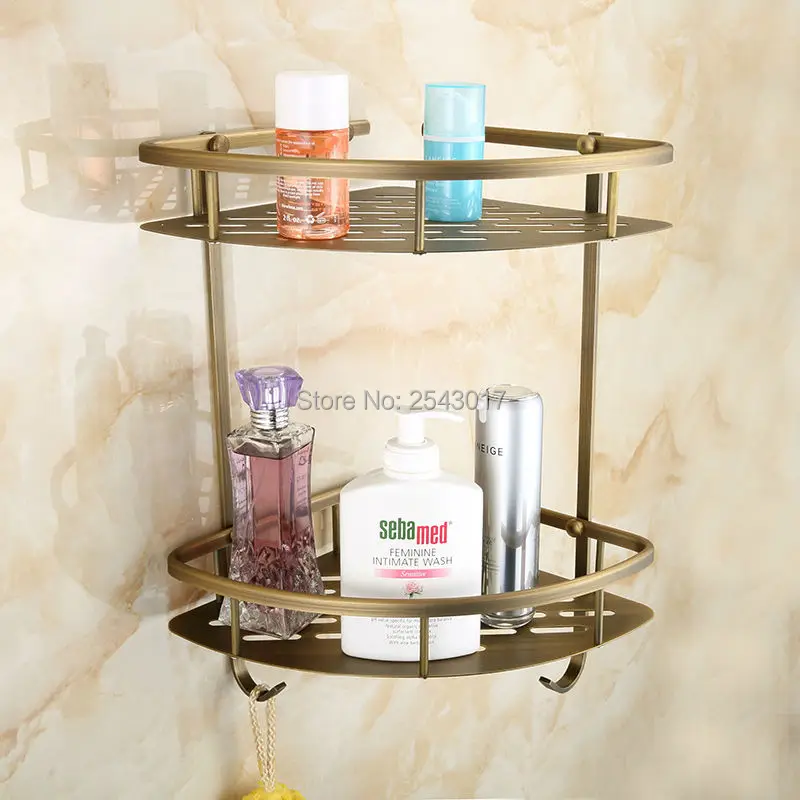 Новое поступление Античная бронзовая корзина для хранения Настенный двойной