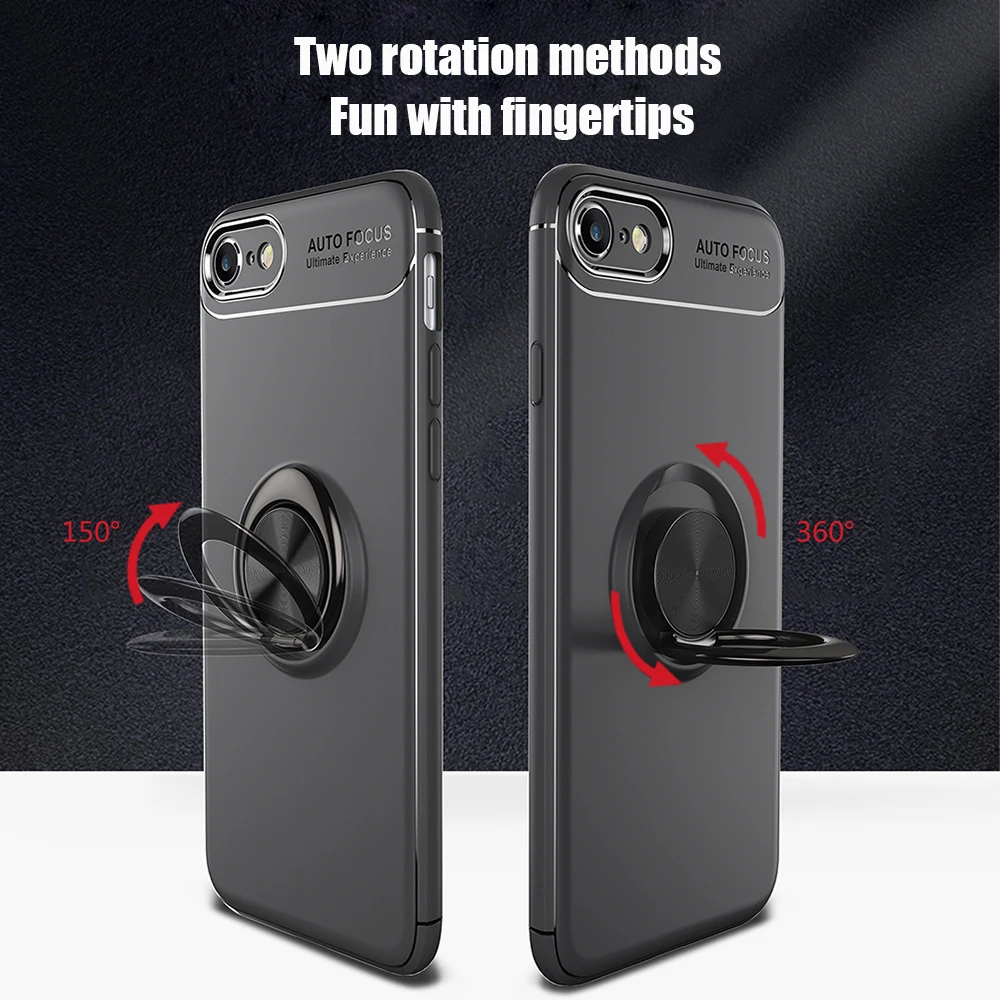 Модные магнитные чехлы для телефонов с кольцом на палец iphone 6 6s 7 8 Plus