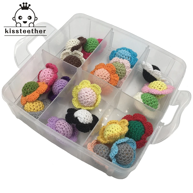 Комбинированные крючком бусины сделай сам для ухода за ребенком цветочные