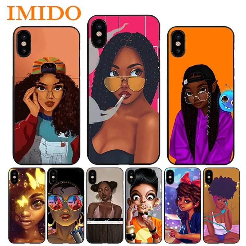 OUTMIX bunz melanin Poppin Мягкий ТПУ Черный силиконовый чехол для iPhone Xr Xs Max X или 10 8 7 6 s plus 5 5S