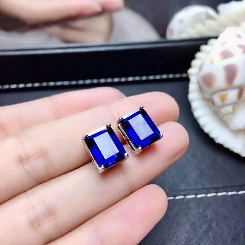 Earrings MeiBaPJ сапфир драгоценный камень Ювелирный Набор 925 пробы серебряные ювелирные изделия для женщин - Цвет камня: Earrings