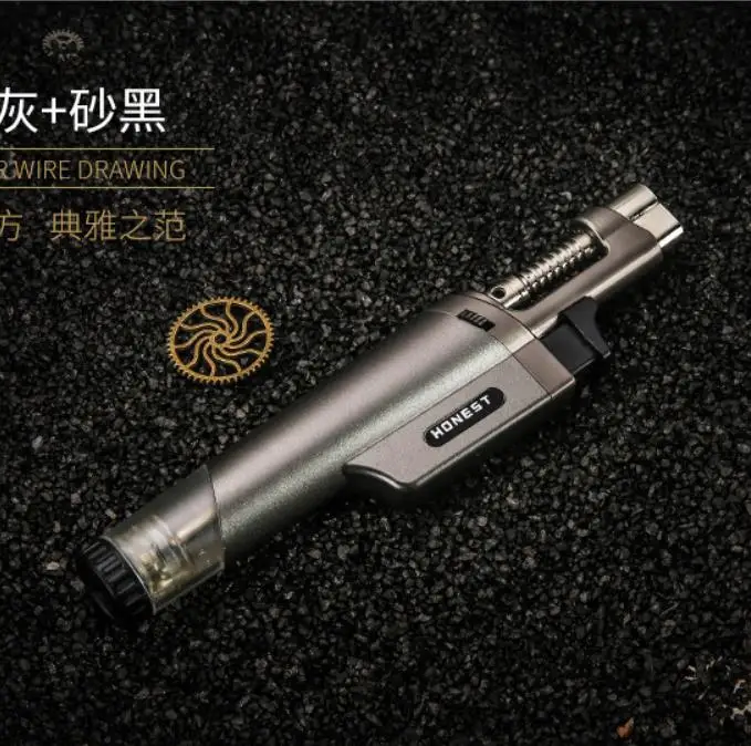 Random Color Зажигалка без газа) Honest metal torch Jet ветрозащитный бутан газовая зажигалка, надувные. Небольшие гаджеты с пламенем цвет случайный - Цвет: Random Color