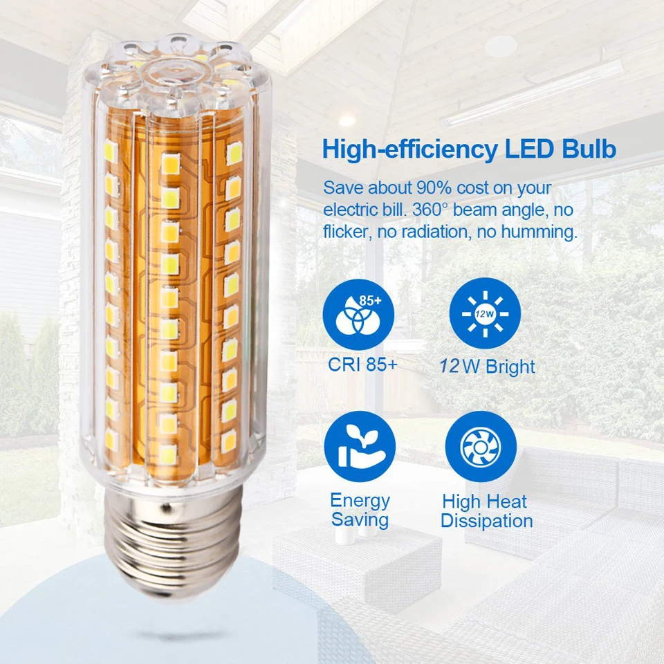 Светодиодная лампа Кукуруза E27 SMD2835 220 В 3 светильник 90 светодиодный