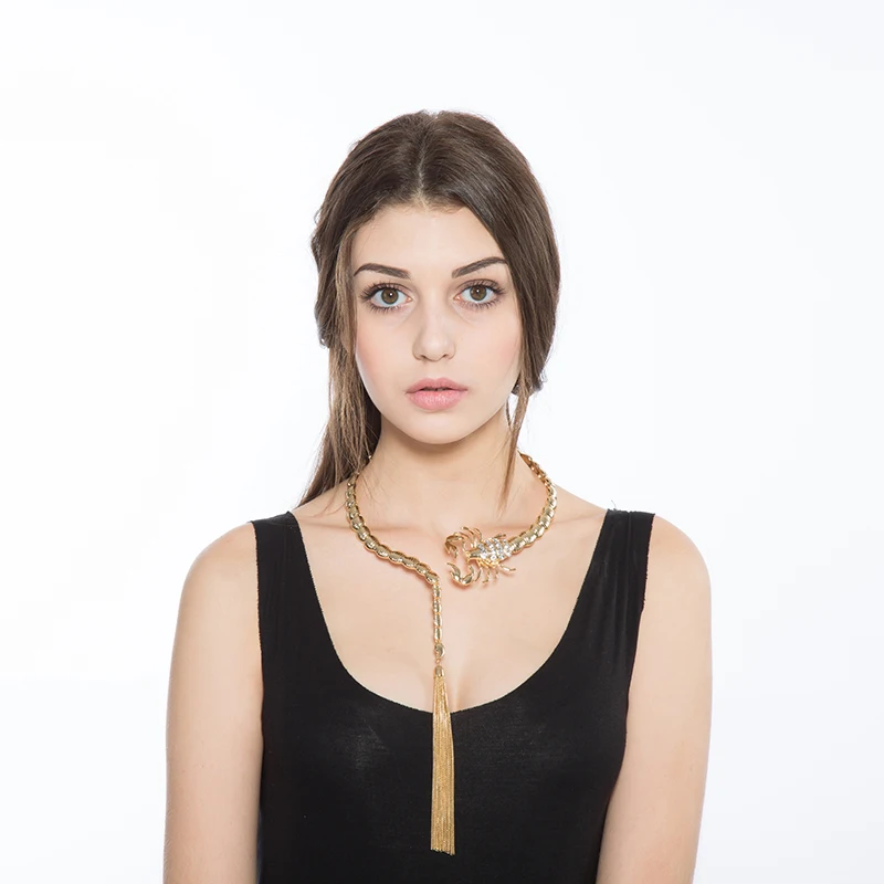 Американские ювелирные изделия сплав Скорпион кисточка ожерелье|tassel necklace|necklace