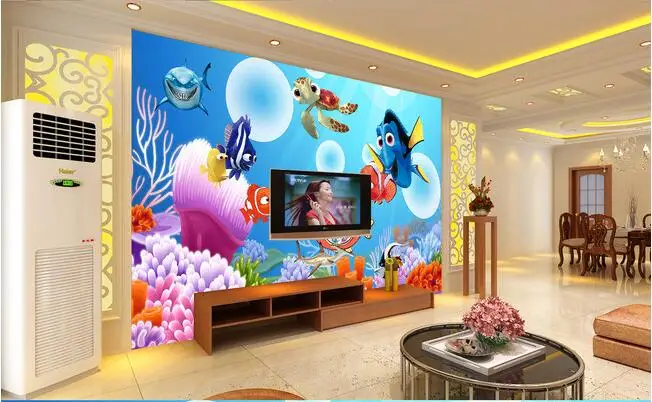 Настенные 3d обои на заказ нетканые Мультяшные Подводные картины с изображением