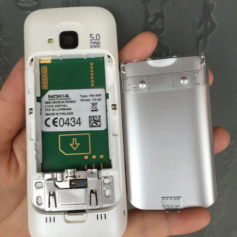 Отремонтированный мобильный телефон NOKIA C5-00 разблокированный телефон C5 английский иврит Арабский Русский клавиатура и один год гарантии