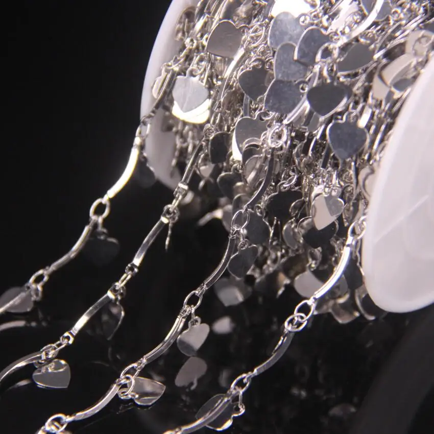 Новинка! Посеребренная 6 мм подвеска в виде сердца форме подвески четки цепи