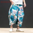 KUANGNAN льняные брюки в китайском стиле, Мужские штаны для бега, Японская уличная одежда для бега, Мужские штаны в стиле хип-хоп, спортивные штаны, мужские брюки 2019