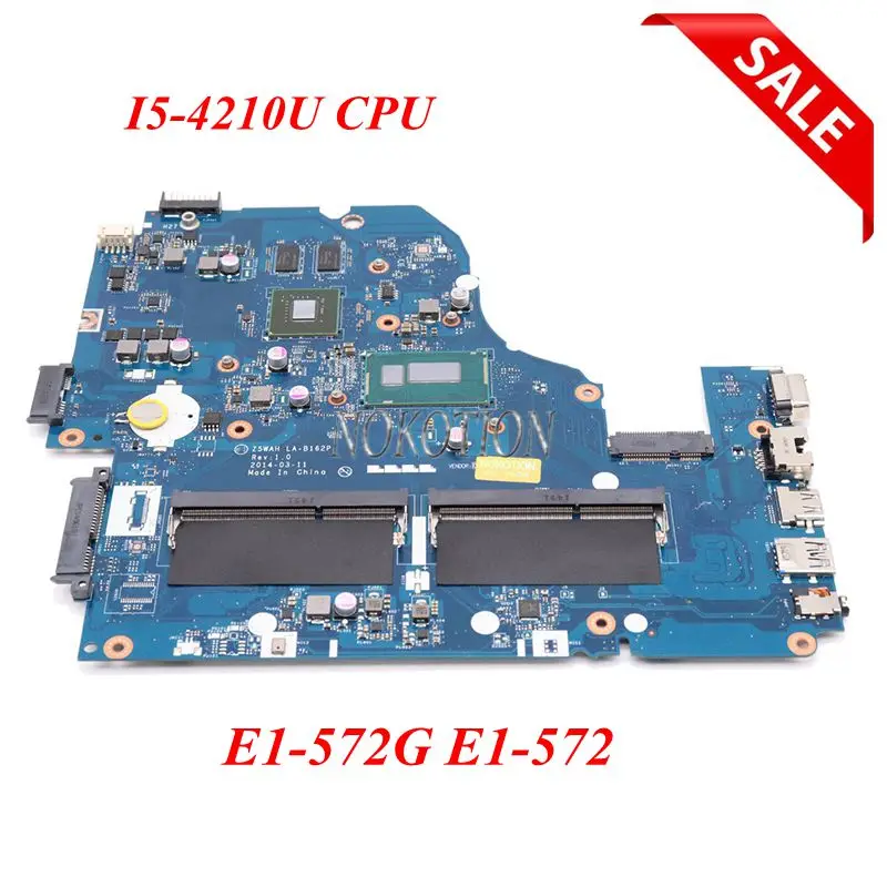NOKOTION Z5WAH LA B162P PC материнская плата для acer aspire E1 572G 572 NBMRF11002 I5 4210U Процессор DDR3L|laptop