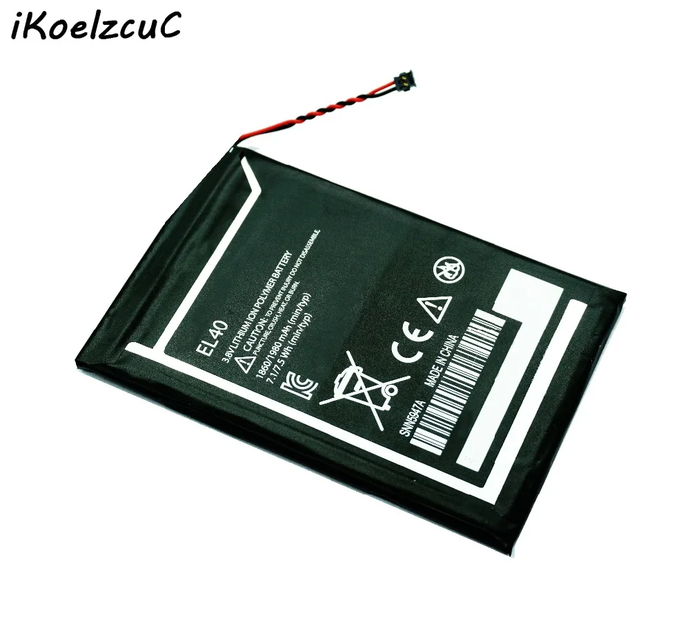 IKoelzcuC EL40 1860 мАч/1980 мАч Батарея для Motorola Moto E XT1019 XT830C xt1021 Аккумуляторы мобильных