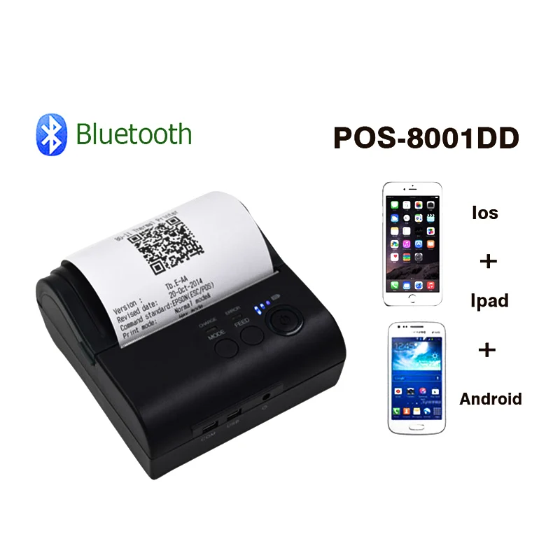 ZJiang 80 мм Bluetooth билетный термальный принтер ZJ POS 8001DD беспроводной чековый аппарат