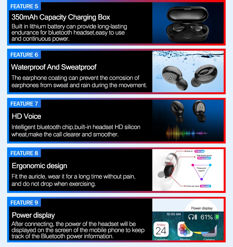 Tws беспроводные Bluetooth наушники 5,0 TWS стерео Bluetooth наушники с 3500 мАч зарядная коробка Наушники IXP5 Водонепроницаемая гарнитура