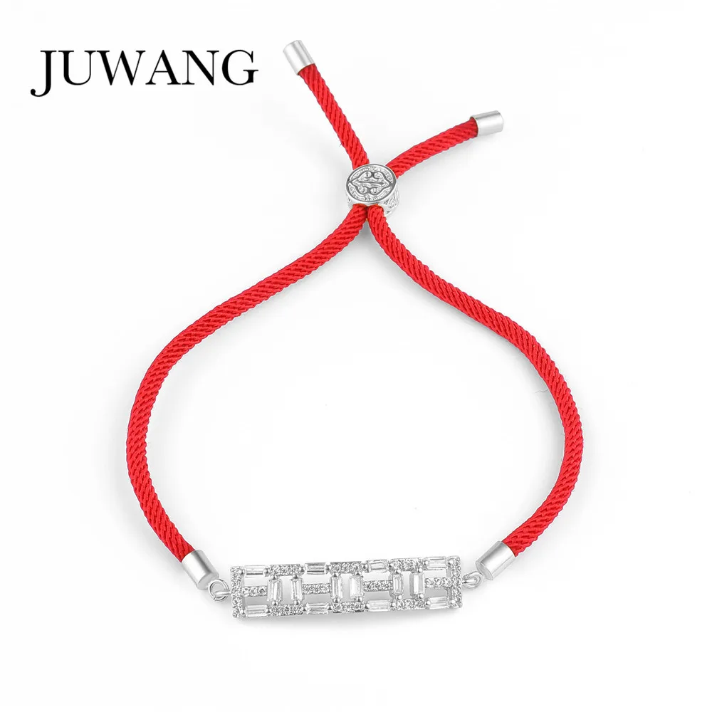 JUWANG New Fashion DIY Bracelet Bangles Jewelry For Woman Girls Zircon Tension Setting Strip Adjustable Rope Chain Bracelets | Украшения и