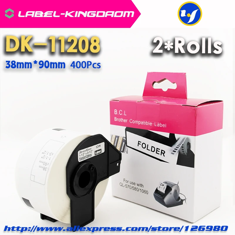 2 рулона совместимы DK 11208 этикеткой 38 мм * 90 с принтером Brother Label все поставляются