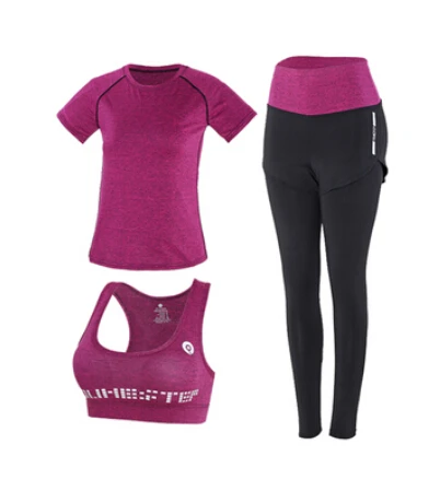 3 piece set 6 Брюки с высокой талией+ пальто с капюшоном+ футболка+ бюстгальтер+ шорты для женщин, для йоги, комплект из 5 предметов, для бега на открытом воздухе, быстросохнущая одежда для фитнеса, тренажерного зала, спортивный комплект - Color: 3 piece set 6