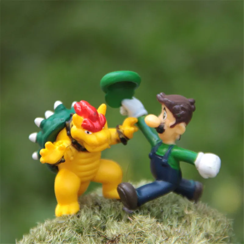 8 шт./компл. Super Mario Bros Фигура Луиджи Марио Боузер Купа король Фигурки Игрушка для