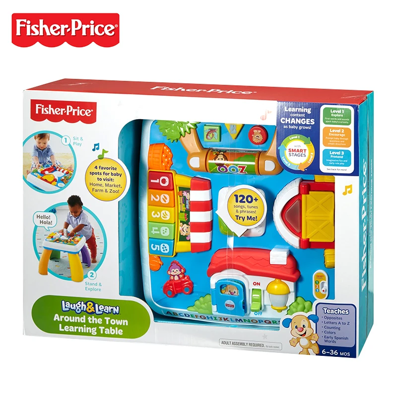 

Genuine Fisher Price Brand DWN37 Multi-Function Game Table Bilingual Machine Laugh and Learn Around the Town