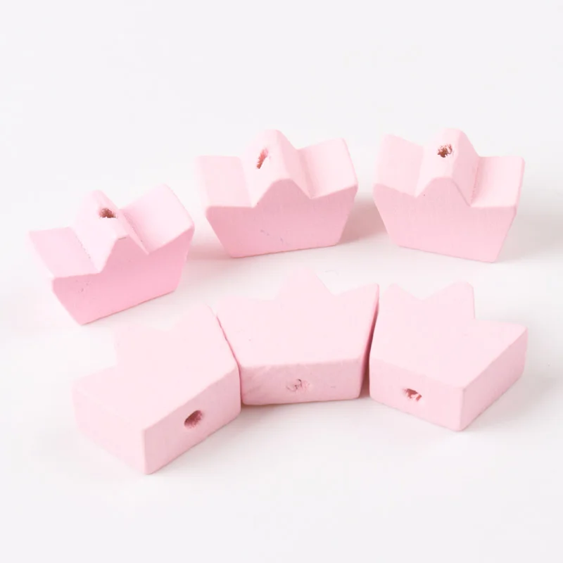 5 pink 50 шт смешанный узор короны деревянные бусины для самостоятельного изготовления ювелирных изделий 13x16 мм MT1414X - Цвет: 5 pink