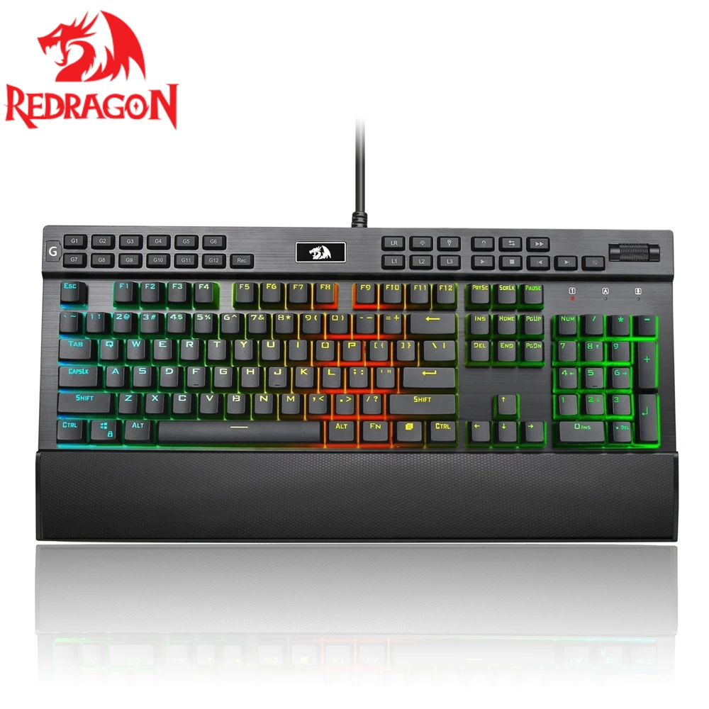 

Redragon USB mechanical gaming keyboard ergonomic 131 Keys Programmable RGB backlit light Full key anti-ghosting gamer PC K550