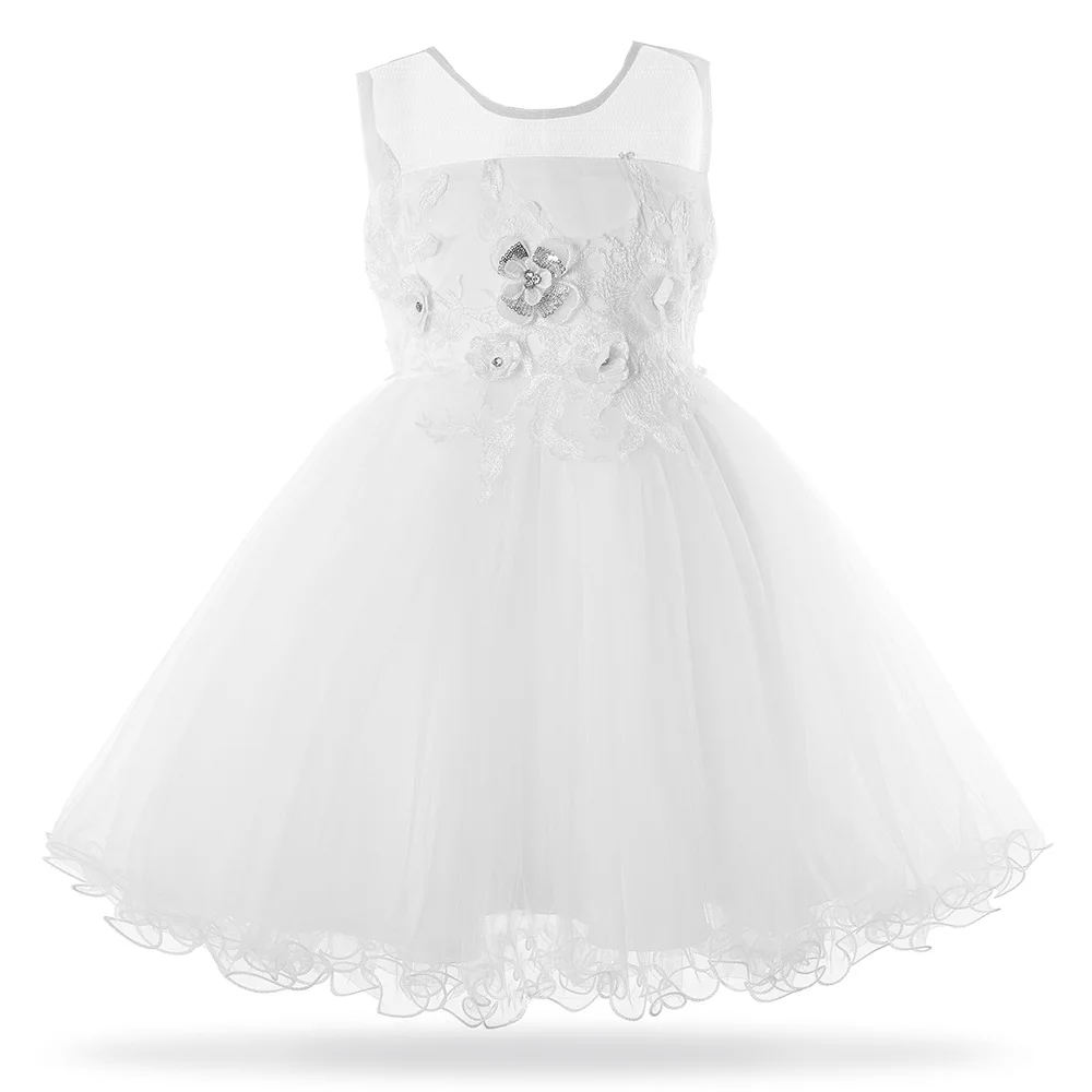 white Cielarko/Коллекция года, подарок на день рождения для маленьких девочек детское платье для свадебной вечеринки торжественное вечернее платье принцессы для девочек возрастом от 3 до 10 лет - Цвет: white