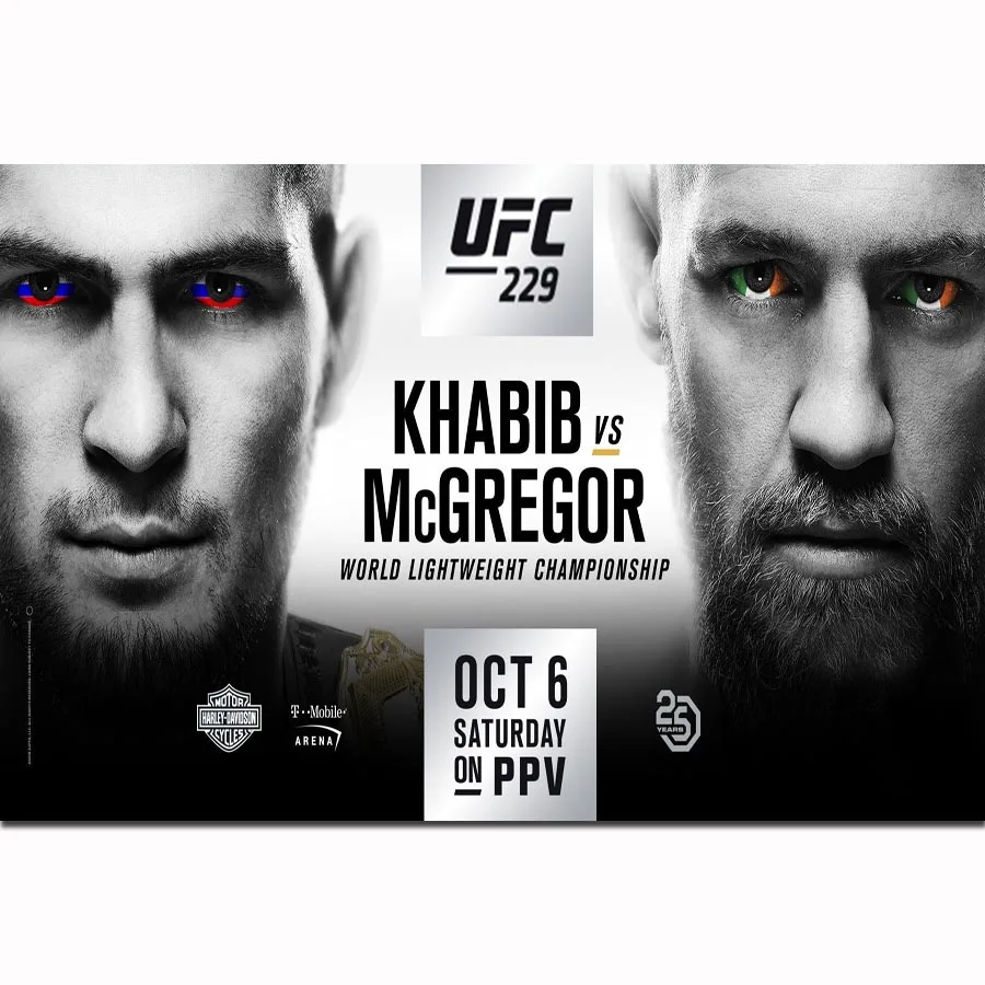 FX1440 Хабиб нурмагомедов против Конора Макгрегора Горячая UFC 229 борьба события плакат Искусство Шелковый светильник холст домашний декор с печатью - Цвет: Фиолетовый