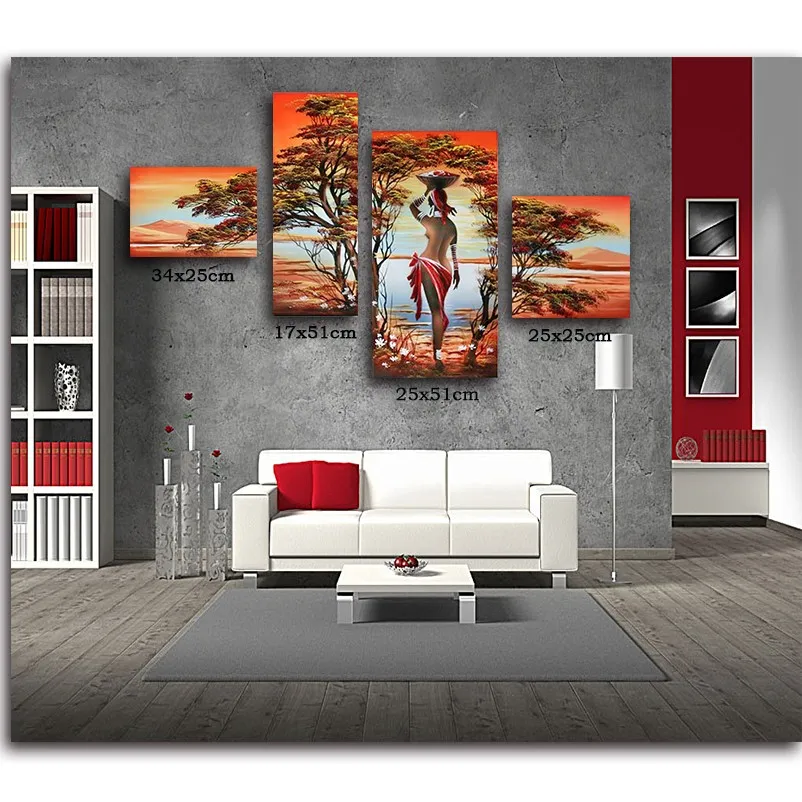 

DIY diamond painting 5D diamond painting cross stitch needlework crafts decorative triptych Southeast Asian beauty painting B250