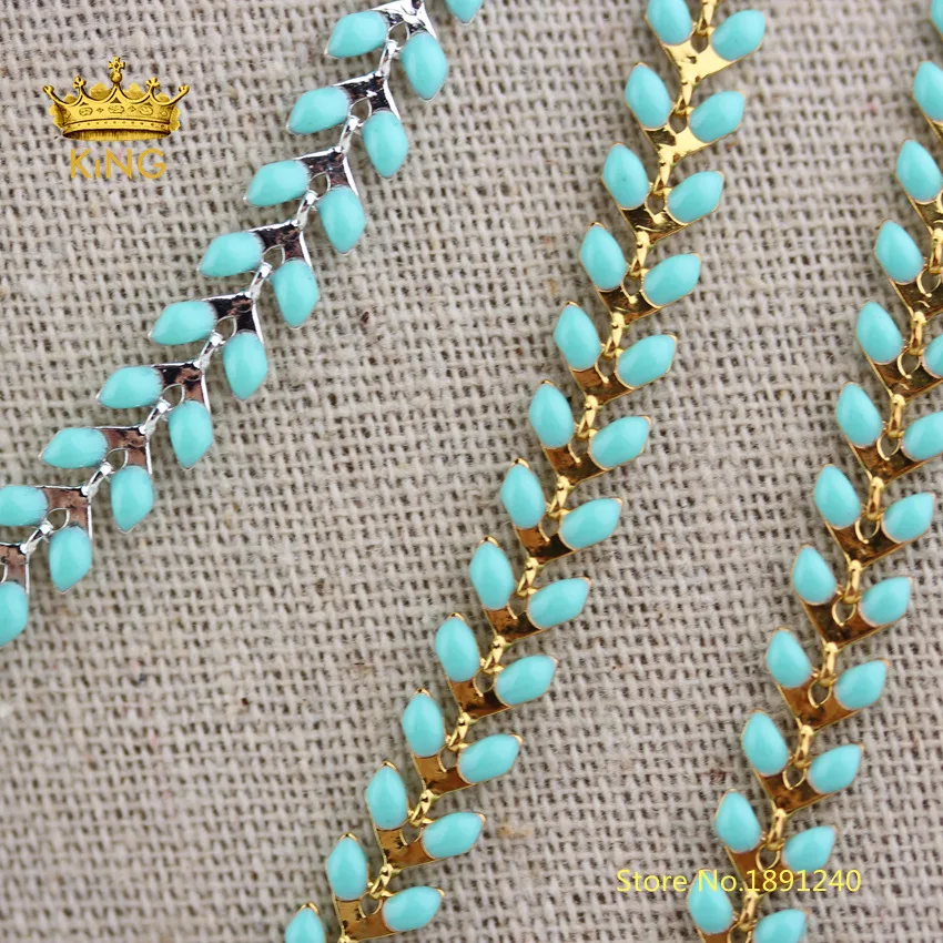 5 метров небесно-голубые эмалированные цепочки рыболовные цепи Чокеры шевронные