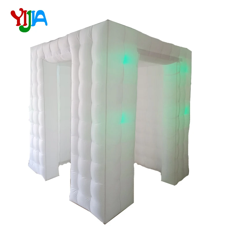 2.25M Two Entrance Nice Cabin With Multi Color Changing LED lights Inner Air blower Inflatable Photo Booth for Wedding Party | Дом и сад