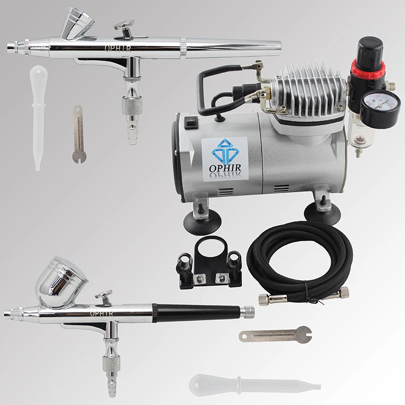 2 шт. Аэрограф Двойного действия с компрессором для дизайна ногтей|airbrush kit|airbrush kit