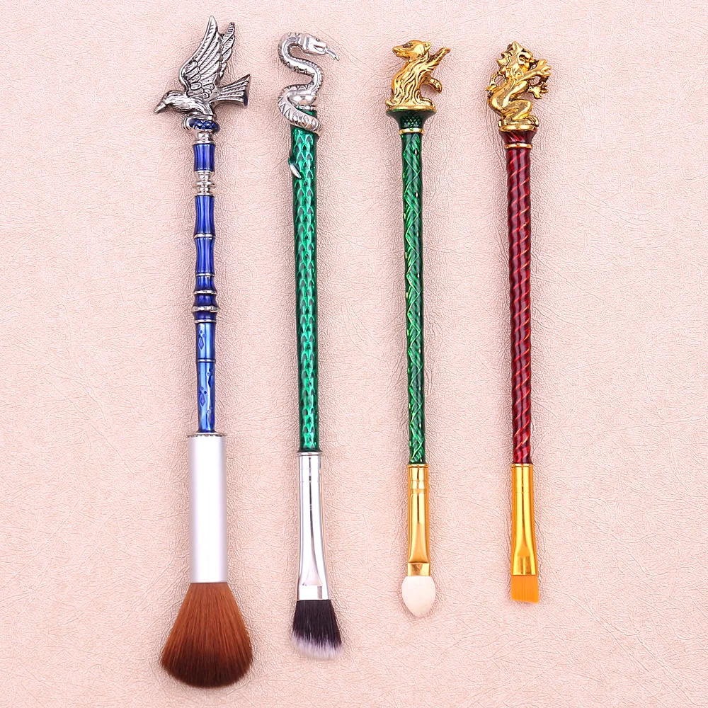 Новые 4 шт Гриффиндор/Hufflepuff/Ravenclaw/Слизерин животные макияж кисти наборы и наборы синтетические волосы основа тени для глаз румяна