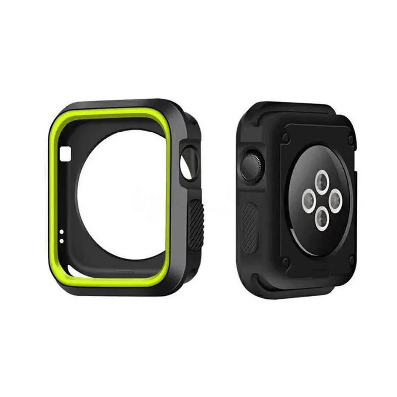 Мягкий силиконовый из ТПУ чехол Полный в виде ракушки рамки для iwatch Apple Watch серии 1