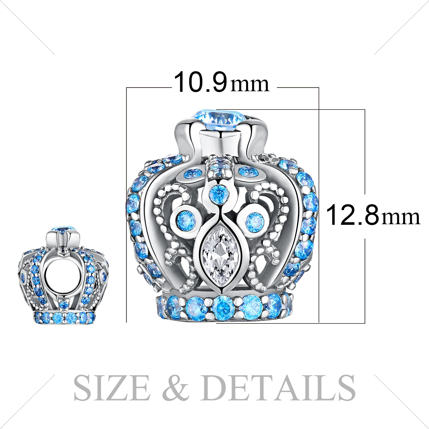 JewelryPalace Винтаж синий кубический Корона из циркония подвеска в форме шара