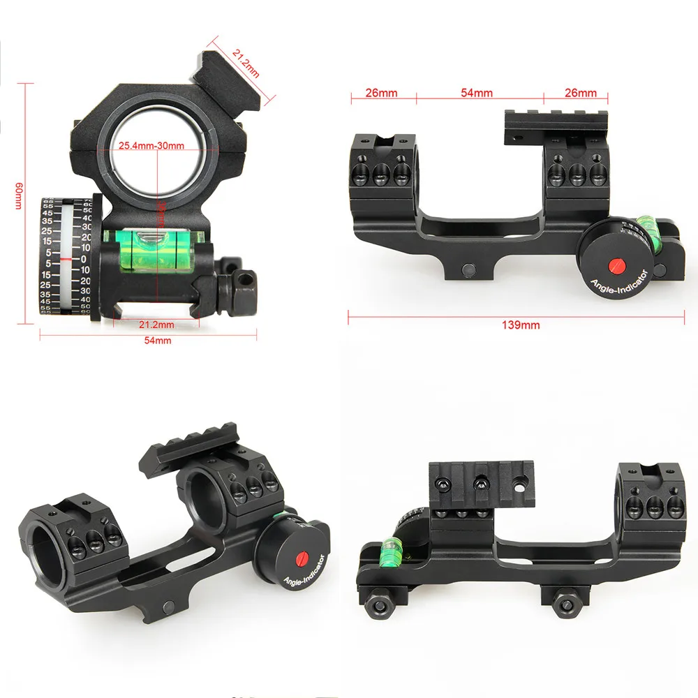 

PPT hunting scopes accessories 25.4mm 30mm Double Rings With 20mm Picatinny Weaver Rail Dual Ring Cantilever Rifle Scope Mount