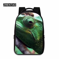 zrentao animal printing laptop backpack lizard rugzak school bag mochilas casual bookbag travel bags with zipper side pocket