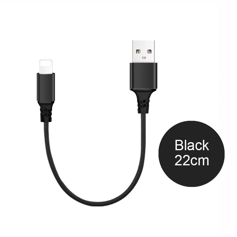 2в1 3 в 1 USB кабель для зарядного устройства для iPhone Xs Max XR X 5 SE 6 s 6s 7 8 Plus Micro usb type C для samsung Xiaomi huawei Android шнур - Цвет: iOS 22cm Black