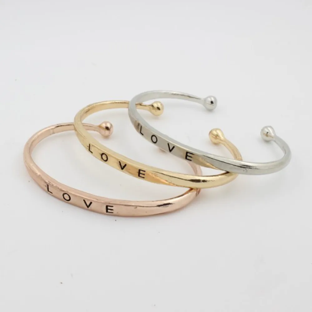 Лидер продаж Модный стильный женский Браслет манжета с надписью Hand Love ювелирные