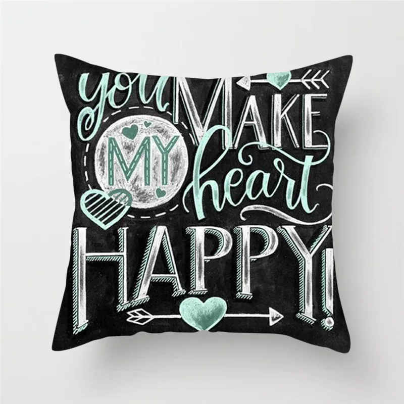 

Fuwatacchi Letter Style Throw Pillows Blackboard Post Cushion Cover Pillow Cover for Home Chair Decoration Pillowcases 45*45 Cm