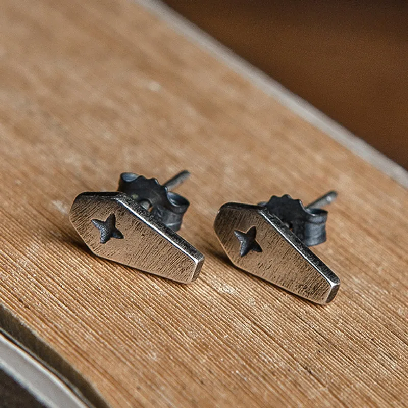 Серьги гвоздики унисекс с крестом смерти|gothic stud earrings|stud earringsearrings jewelry |