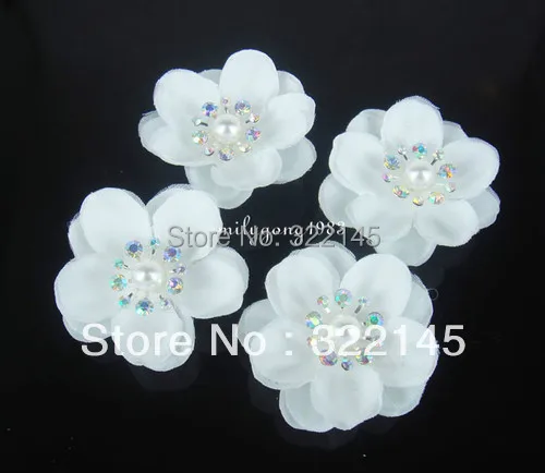 

12Pcs Wedding White Flower Crystal Hair Twists Spins Pins