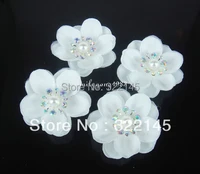 12pcs wedding white flower crystal hair twists spins pins