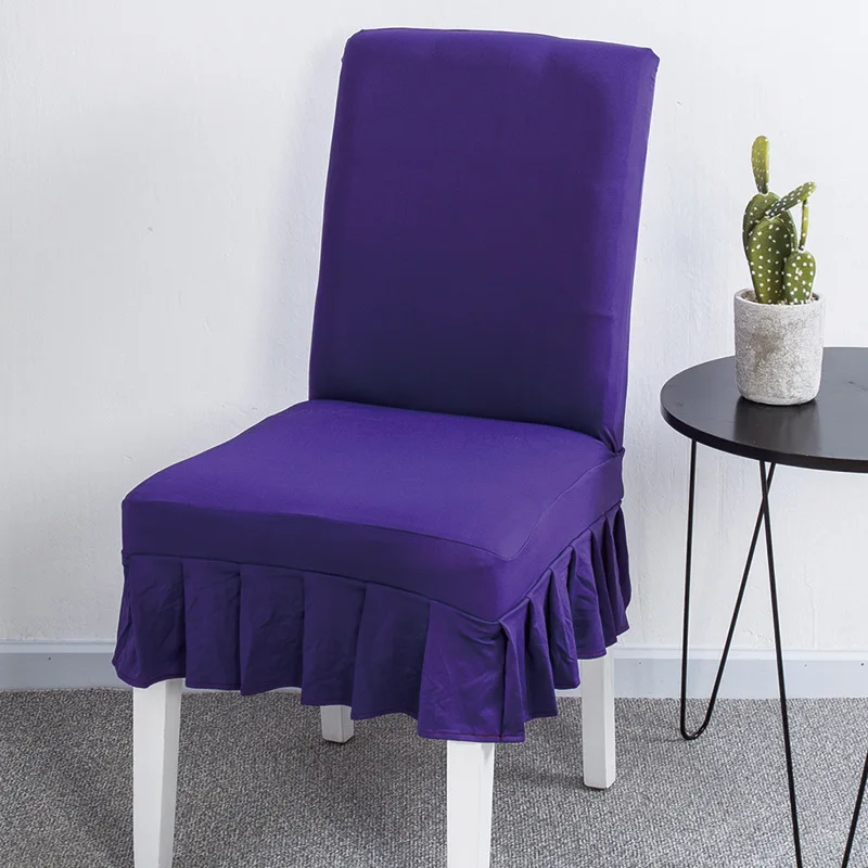 Dark Purple 13 цветов крышка для обеденного стула Универсальный стрейч анти-грязные Чехлы для стула для свадебной вечеринки ресторана кухонное кресло чехол для сиденья - Цвет: Dark Purple